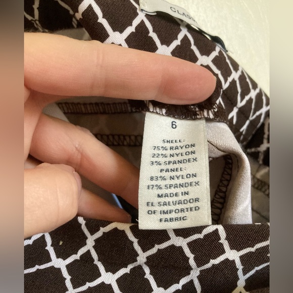 🪻Charter Club Pant Shop Classic Fit Brown & White Patterned Pants A - Picture 3 of 8